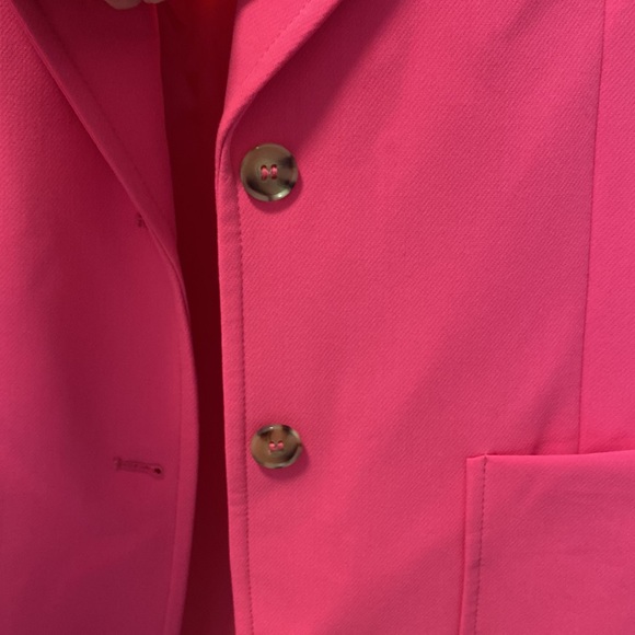 Hot Pink Zara Menswear Style Blazer with Tortoise Buttons NWT Size Small - Picture 3 of 10